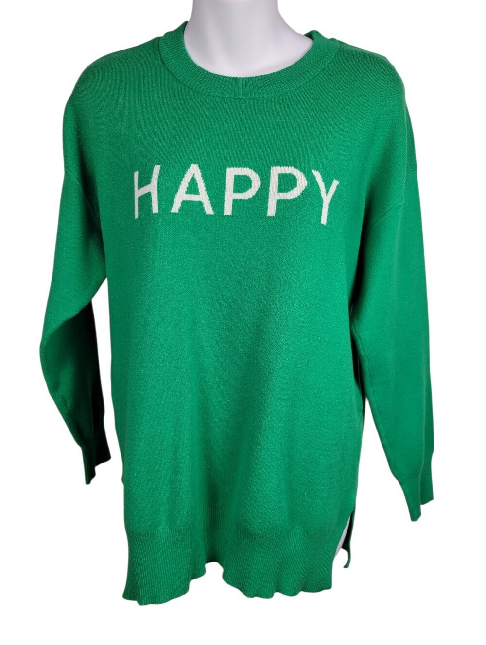 2/$20 Sweetlegs Green Happy Sweater Top Size: M